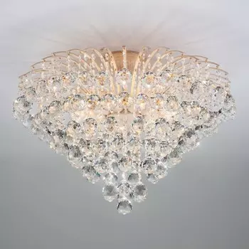 3299/9 белый с золотом/прозрачный хрусталь Strotskis Потолочная люстра Eurosvet