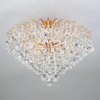 3299/9 золото/прозрачный хрусталь Strotskis Потолочная люстра Eurosvet