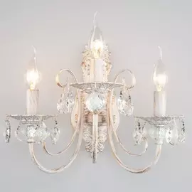 3305/3 Настенное бра Eurosvet белый с золотом/прозрачный хрусталь Strotskis