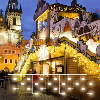 3*0,6м. Гирлянда бахрома 120LED (теплый) IP65 Eurosvet 100-101 (a056075)