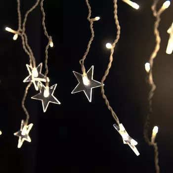 3*0,6м. Гирлянда бахрома IP65 теплый белый Eurosvet 100-102 (a064437)