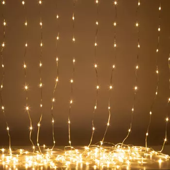 3*2м. Новогодняя гирлянда занавес теплый свет Эра ENIN-200WL 200LED IP20 (Б0060416)