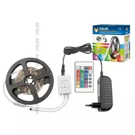 3м. Комплект светодиодной ленты RGB 5050, 12W, 220V, 60LED/m, IP20 Volpe ULS-Q221 5050-60LED-m-IP20-3M-RGB RRP36C24 -(10774)