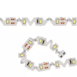 3м. Светодиодная лента дневного цвета 3014, 6500К, 6W, 12V, 60LED/m, IP20 Uniel фигурная зиг-заг ULS-Z02-3014-60LED-m-8mm-IP20-DC12V-6W-m-3M-DW -(10778)