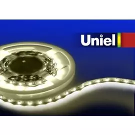 3м. Светодиодная лента теплого цвета 3528, 2700К, 4,8W, 12V, 60LED/m, IP20 Uniel ULS-3528-60LED-m-8mm-IP33-DC12V-4.8W-m-3M-WW- (04909)