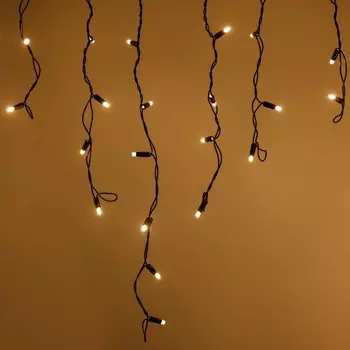 4*0,6м. Уличная гирлянда бахрома Ardecoled ARD-Edge-PRO-4000x600-Black-128LED-Milk-Flash Warm (34128)