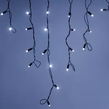 4*0,6м. Уличная гирлянда бахрома холодный свет Ardecoled ARD-Edge-PRO-4000x600-Black-128LED-Milk-STD White 034109