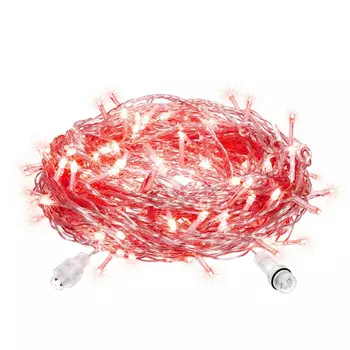 4*1м. Электрогирлянда в боксе Бахрома Vegas 128 красный свет LED, 24нит, блок пит, удлин. 220V/24V 55199