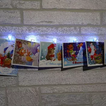 4,5м. Светодиодная гирлянда линейная ''Прищепки'' 50LED 5000K (теплый) IP20 Feron CL574 41652