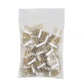 50шт. Выводы соединителя контактного для светодиодных лент RGB 5050, 220V, 4 контакта Uniel UTC-K-04/B67-RGB COPPER 050 POLYBAG (10829)