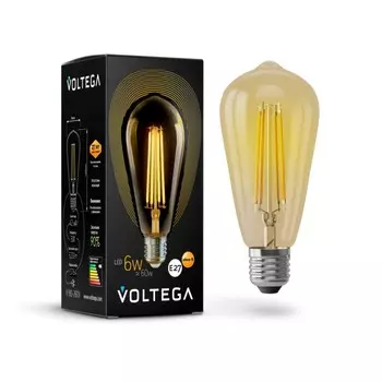 Ретро лампа E27 6W 2800К (теплый) Loft LED Voltega 5526