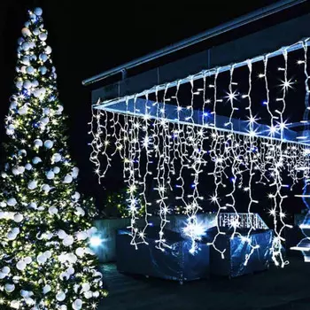 5,6*0,9м. Уличная гирлянда бахрома холодный свет Ardecoled 230V ARD-Edge-Classic-5600X900-White-240Led-Pulse White (34923)