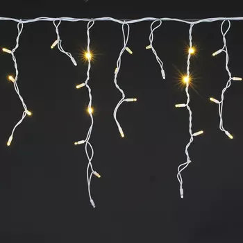 5х0,6м. Гирлянда теплый свет, "Бахрома", белый провод 180 LED влагозащищенная A-510 WW/W Sneha (1426785)