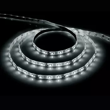 5м. Cветодиодная лента белого цвета 4000К 2835 4,8W 12V 60LED/m IP20 Feron LS603 41446