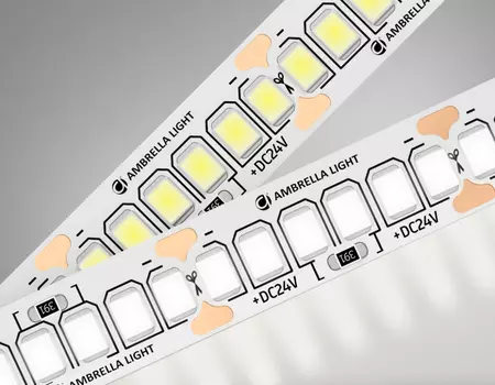 5м. Светодиодная лента белого света 4500К, 2835, 10W, 24V, 120LED/m, IP20 Ambrella light ILLUMINATION LED Strip GS3102