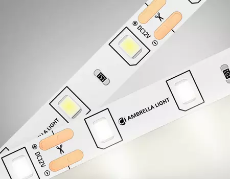5м. Светодиодная лента белого света 4500K, 2835, 4.8W, 12V, 60LED/m, IP20 Ambrella light ILLUMINATION LED Strip GS1002