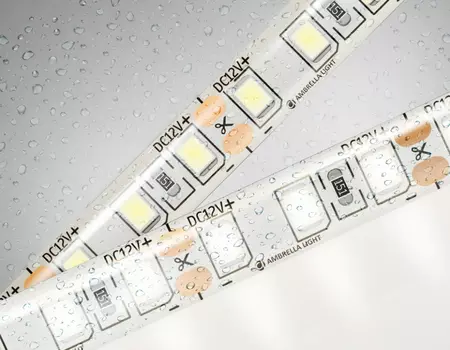 5м. Светодиодная лента белого света 4500K, 2835, 9.6W, 12V, 120LED/m, IP65 Ambrella light ILLUMINATION LED Strip GS1202