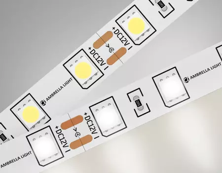 5м. Светодиодная лента белого света 4500К, 5050, 14,4W, 12V, 60LED/m, IP20 Ambrella light ILLUMINATION LED Strip GS2002