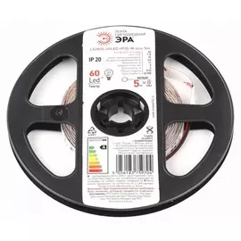 5м. Светодиодная лента дневного цвета 6500К 2835, 12V, 4,8W, 60LED/m, IP20 Эра - LS2835-60LED-IP20-W-ECO-5M (Б0035586)