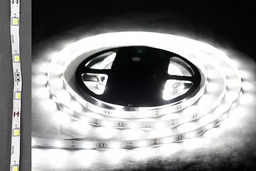 5м. Светодиодная лента холодного цвета, 5050, 7,2W, 12V, 30LED/m, IP33 Sneha 5050-30L-IP33 WT SMD WZQH 1123042