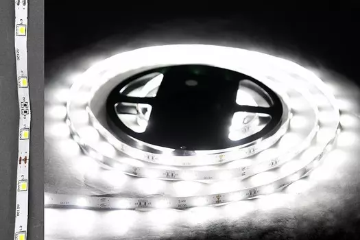 5м. Светодиодная лента холодного цвета, 5050, 7,2W, 12V, 30LED/m, IP33 Sneha 5050-30L-IP33 WT SMD WZQH 1123042