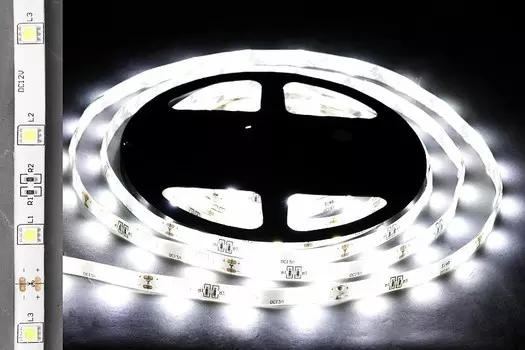 5м. Светодиодная лента холодного цвета, 5050, 7,2W, 12V, 30LED/m, IP65 Sneha 5050-30L-IP65 WT SMD WZQH 1123048