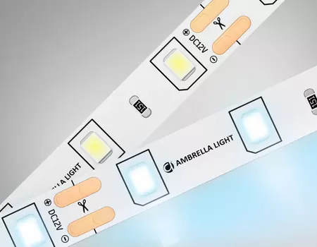 5м. Светодиодная лента холодного света 6500K, 2835, 4.8W, 12V, 60LED/m, IP20 Ambrella light ILLUMINATION LED Strip GS1003