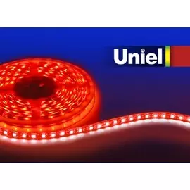5м. Светодиодная лента красного цвета 5050, 14,4W, 24V, 60LED/m, IP20 Uniel ULS-5050-60LED-m-10mm-IP20-DC24V-14.4W-m-5M-RED - (4928)
