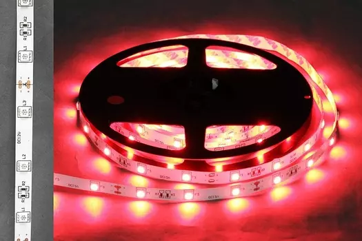 5м. Светодиодная лента красного цвета, 5050, 7,2W, 12V, 30LED/m, IP33 Sneha 5050-30L-IP33 RED SMD WZQH 1123044