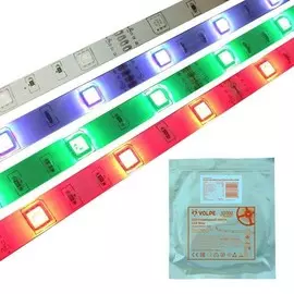 5м. Светодиодная лента RGB 5050, 7,2W, 12V, 30LED/m, IP65 Volpe ULS-Q214 5050-30LED-m-10mm-IP65-DC12V-7.2W-m-5M-RGB - (UL-00000900)