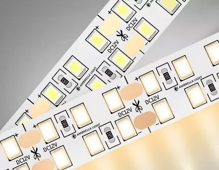 5м. Светодиодная лента теплого света 3000K, 2835, 19.2W, 12V, 240LED/m, IP20 Ambrella light ILLUMINATION LED Strip 12VGS1601