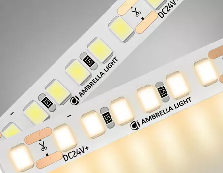 5м. Светодиодная лента теплого света 3000К, 2835, 14,4W, 24V, 180LED/m, IP20 Ambrella light ILLUMINATION LED Strip GS3201