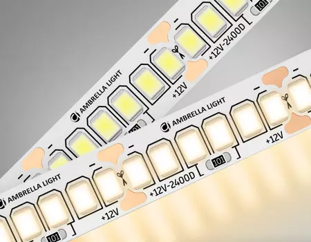 5м. Светодиодная лента теплого света 3000K, 2835, 17W, 12V, 240LED/m, IP20 Ambrella light ILLUMINATION LED Strip GS1401