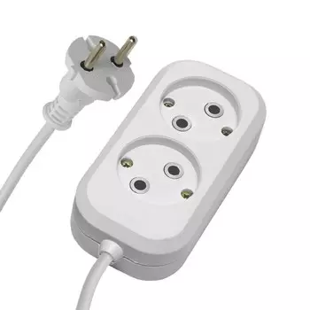 5м. Удлинитель 2-местный б/з (белый) Home Stekker, HM01-20-05 39203