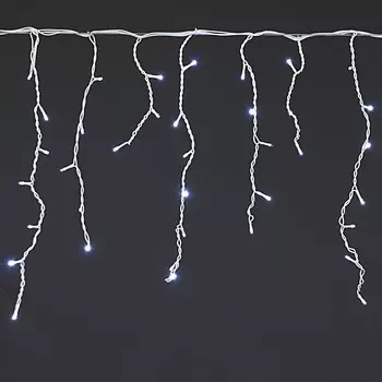 5x0.6м. Гирлянда влагозащенная морозостойкая бахрома 180LED (белый) A-057B WT FLASH Sneha 1425282