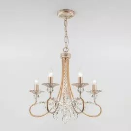 60057/5 белый с золотом Подвесная люстра с хрусталем Eurosvet Alexandria