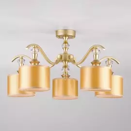 60070/5 перламутровое золото перламутровое золото Потолочная люстра с золотистыми абажурами Eurosvet Ofelia