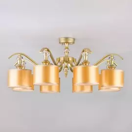 60070/8 перламутровое золото перламутровое золото Потолочная люстра с золотистыми абажурами Eurosvet Ofelia