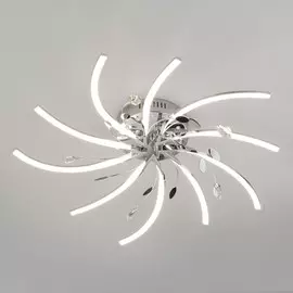 90125/10 хром Светодиодная потолочная люстра с пультом ДУ ЕВРОСВЕТ Windmill