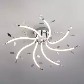 90128/8 хром Светодиодная потолочная люстра с пультом ДУ ЕВРОСВЕТ Willow