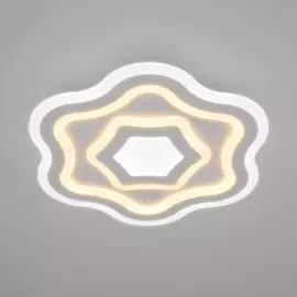 90151/5 белый Люстра потолочная светодиодная с пультом ДУ Eurosvet Siluet