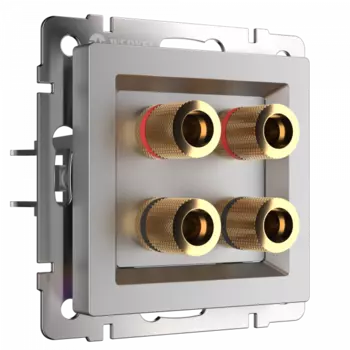 Акустическая розетка (серебряный) Werkel WL06-AUDIOx4 (a030816)