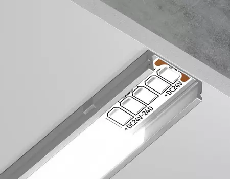 Алюминиевый профиль накладной 15.5*6 для светодиодной ленты до 11мм Ambrella light ILLUMINATION Alum GP1700AL