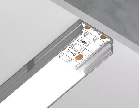 Алюминиевый профиль накладной 20.5*10 для светодиодной ленты до 18,5мм Ambrella light ILLUMINATION Alum GP2001AL