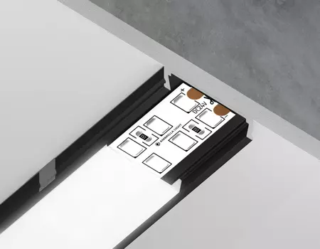 Алюминиевый профиль накладной 23.8*6 для светодиодной ленты до 20мм Ambrella light ILLUMINATION Alum GP1800BK