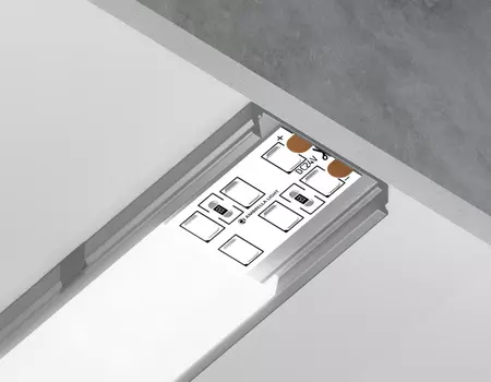 Алюминиевый профиль накладной 23.8*6 для светодиодной ленты до 20мм Ambrella light ILLUMINATION Alum GP1800AL