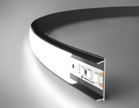 Алюминиевый профиль накладной гибкий 18*4 для светодиодной ленты до 15мм Ambrella light ILLUMINATION Alum GP1600BK