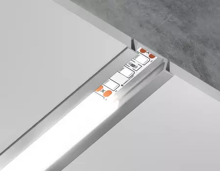Алюминиевый профиль встраиваемый 21.5*6.8 для светодиодной ленты до 11мм Ambrella light ILLUMINATION Alum GP1001AL