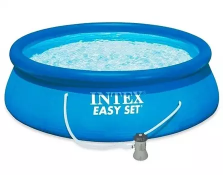 Бассейн надувной круглый EASY SET, Intex 396х84см, фильтр-насос 28142NP (28266998)