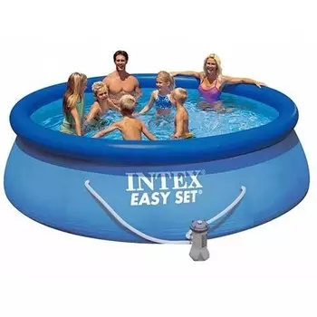 Бассейн надувной круглый EASY SET насос 220V, Intex 366х76см 28132NP (28261883)